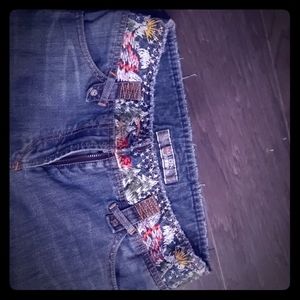 Unique embroidered jeans